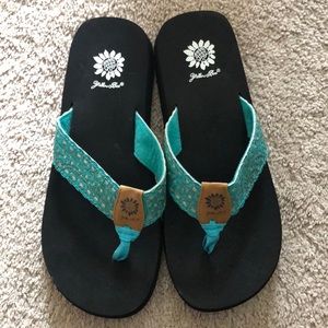 Yellow Box Aqua Flip Flops